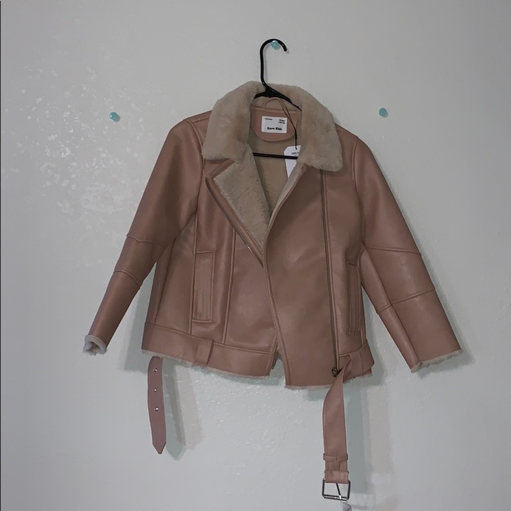 Zara kids leather jacket